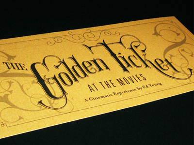 Golden Ticket Invite design lettering type