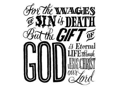 Romans 6 23 drawing lettering type