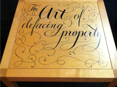 The Art Defacing drawn hand lettering script type