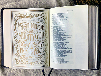 Illuminated Bible Isaiah gold hand lettering illuminated bible illustration