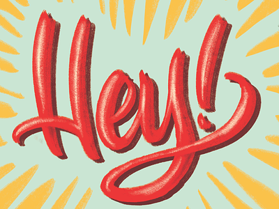 Oh hey there! lettering red starburst
