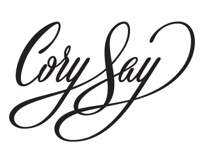 Cory Say lettering logo type