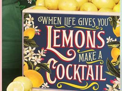 When Life Gives You Lemons cocktail hand lettering lemons