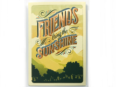 Hallmark Card Friends hand lettering illustration landscape lettering