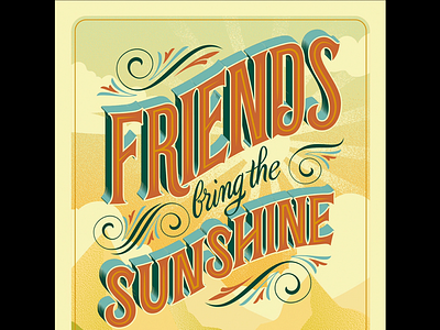 Hallmark Card Friends Lettering handlettering lettering orange