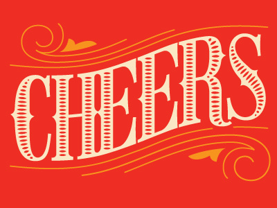 Cheers hand drawn lettering type vector