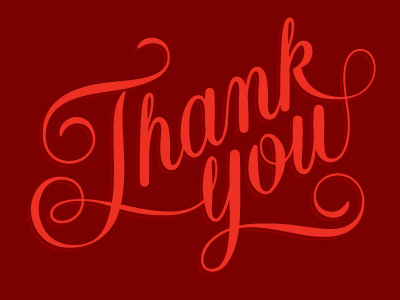 Thank You hand drawn lettering type vector