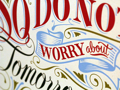 Matthew 6 34 Prints Available! 4 color hand lettering screen print