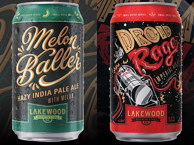 Lakewood Small Batch Series 2 beer can black droid green melon red script