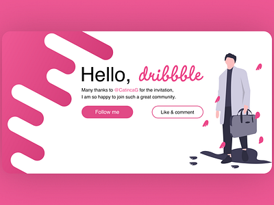 Hello, Dribbble ! 2d design flat hello hello dribbble illustration minimal vector