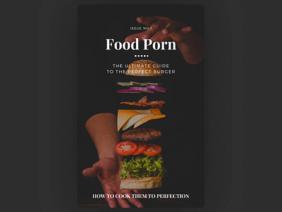 Food Porn Magazine 2d branding design flat food hamburger hamburger menu illustration logo magazine minimal typography