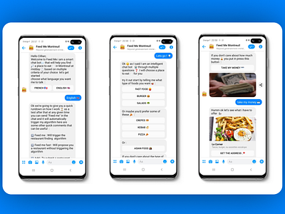 Feed Me Chat Bot 2d app bot branding chat chatbot design food france logo messenger minimal web
