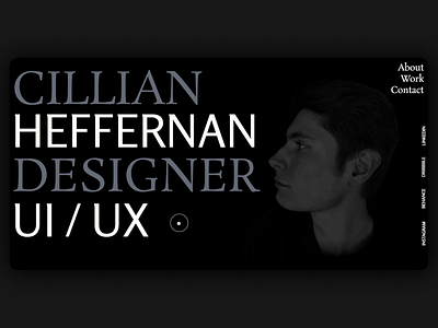 Cillian Heffernan Portfolio 2021 2021 design designer figma heffernan minimal typography ui