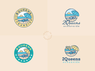 2Queens Oceanside Logo Design branding branding design design digital graphic design illustration logo logo design typography vector
