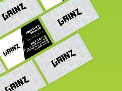 Gainz Fit Business Card business card graphic design illustrator logo design
