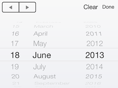 iOS7 Date picker PSD date picker freebie ios7 iphone psd