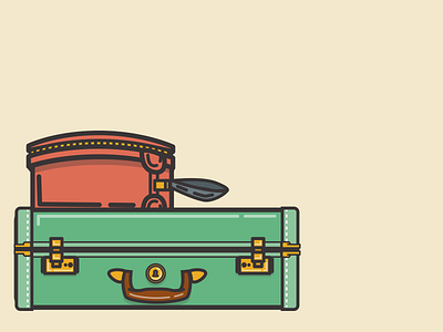 Packin' up illustration suitcase