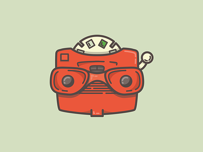 Viewmaster icon illustration retro toy view master
