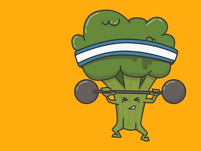 Bro-coli bro broccoli exercise fit illustration sticker veg workout