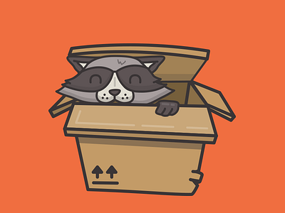 Racc-pack box illustration raccoon sticker