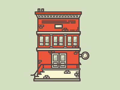 Can this be the megdraws office? plz. building icon illustration vintage