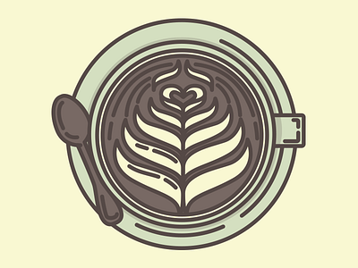 Latte art espresso icon illustration latte latte art coffee sticker