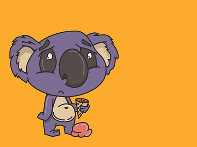 Worst. Day. Ever. animal ice cream icon illustration koala sad sticker