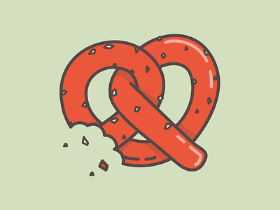 Love me knot food icon illustration pretzel sticker