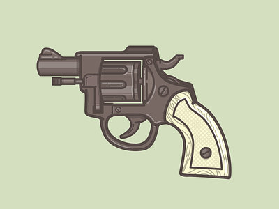 Pistol gun icon illustration pistol sticker