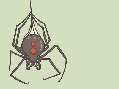 creepy crawler black widow bug illustration spider