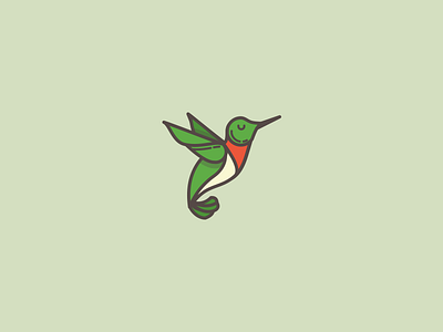 Charming bird hummingbird icon illustration