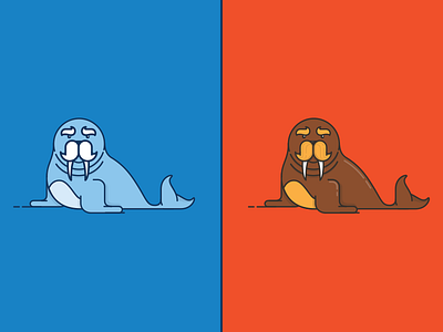Walter T. Walrus illustration mascot walrus