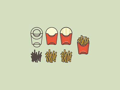 Fries Process food fries icon illustration macdonalds process