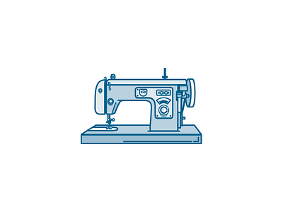 Little machine fashion icon illustration machine seamstress sewing