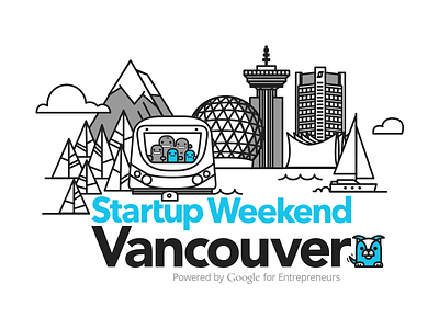 Startup Weekend Vancouver boat city dog identity logo mountain mountains startup trees vancouver