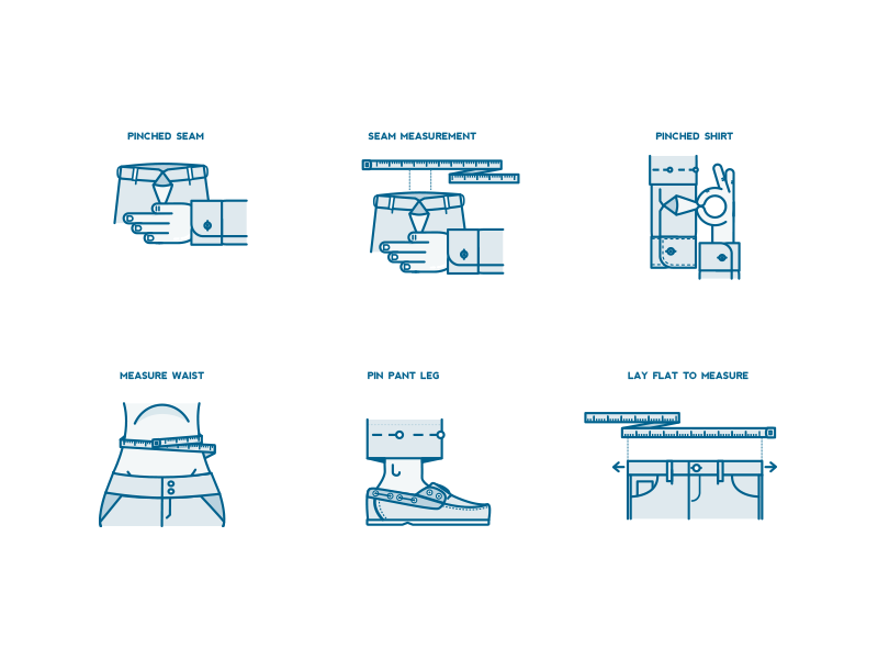 Sew fit fashion icon illustration information design loafers measure sewing tailor