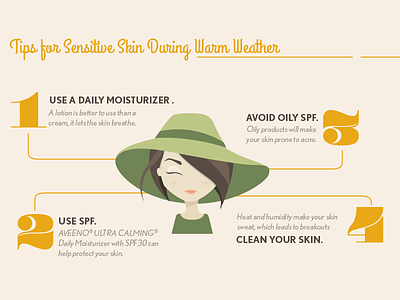 Hot Tips aveeno beauty illustration infographic skincare
