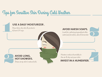 Cold Tips aveeno beauty illustration infographic skincare