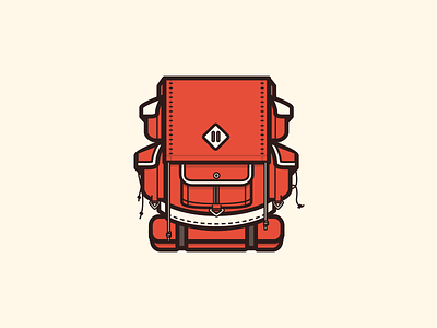 Gone Campin' backpack camping icon illustration