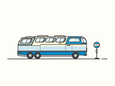 Where to? bus greyhound illustration retro travel vintage