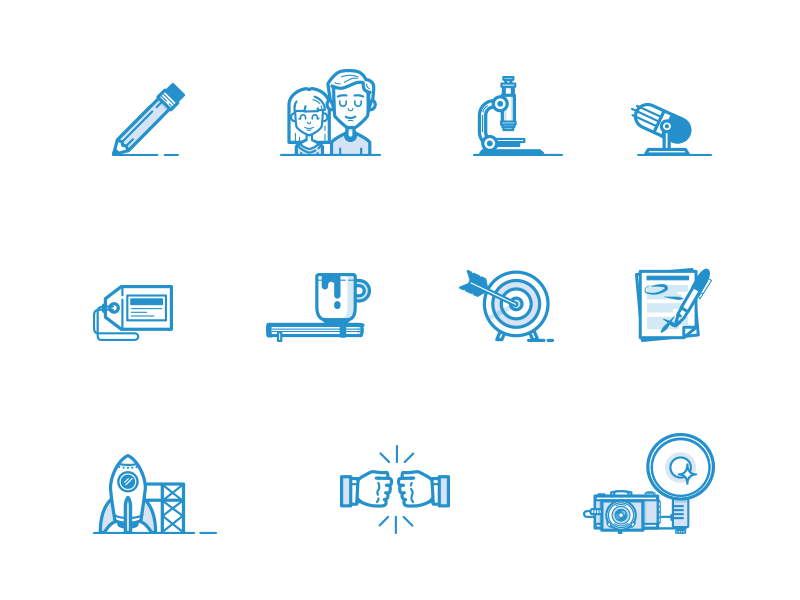 11 icons is a hard number to arrange camera coffee icon people rocket science