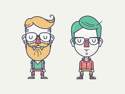 Pals beard character hipster hoodie programmer