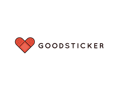 Goodsticker bandaid heart logo sticker