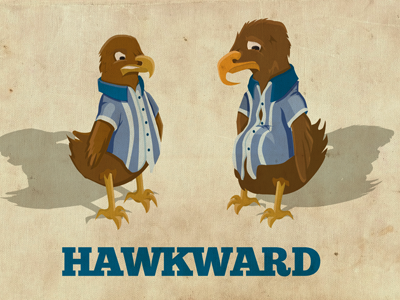 Hawkward awkward cartoon illustration texture