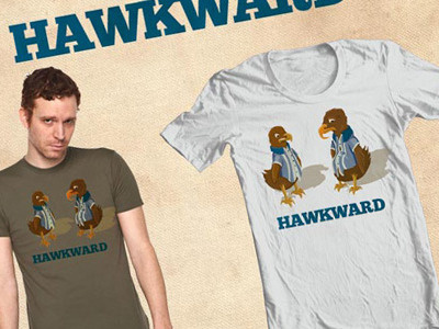 Hawkward T-shirt awkward illustration pun t shirt