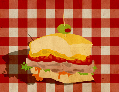 Sandwich Illustration checker illustration sandwich texture
