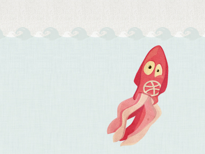 Dribble Squid icon illustration social media texture