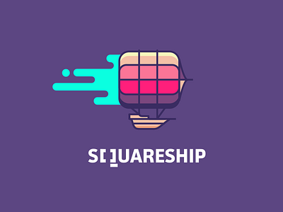 Squareship logo ship whoosh