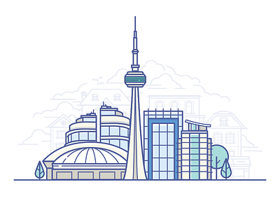 Toronto city illustration toronto