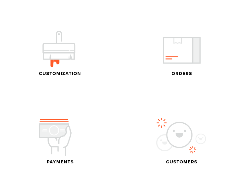 Hands are hard.. illustration icons customers payments orders customization